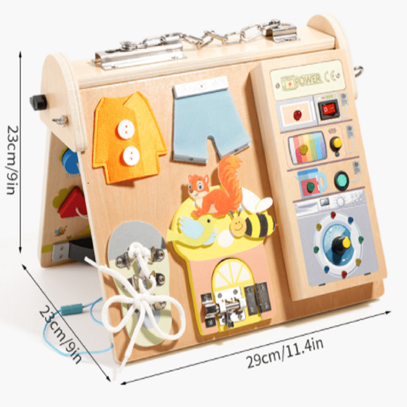 木製4in1ビジーボード LEDライト付き 子供早期教育玩具 - Board Game Of Life のレビューと価格